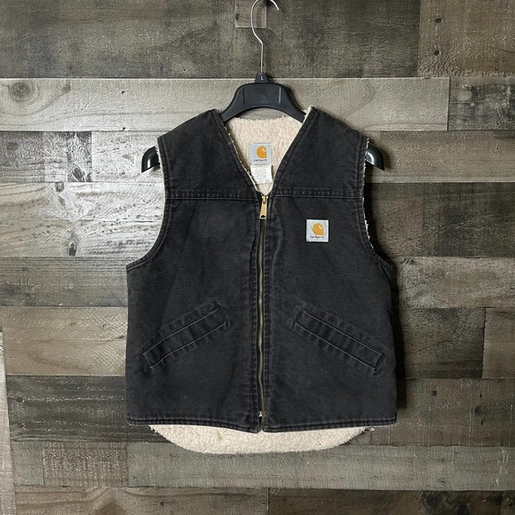 SOLD Carhartt VTG USA Duck Sherpa Vest Medium - Picture 1 of 4